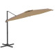 Parasol meuble de jardin déporté avec mât en aluminium 300 x 300 cm - Couleur au choix Taupe
