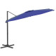 Parasol déporté avec mât en aluminium bleu azuré 400x300 cm 
