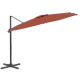 Parasol meuble de jardin déporté avec mât en aluminium 300 x 300 cm - Couleur au choix Orange