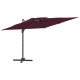 Parasol meuble de jardin cantilever à double toit 300 x 300 cm - Couleur au choix Rouge-bordeaux
