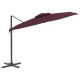 Parasol cantilever à double toit bordeaux rouge 300x300 cm 