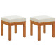 Tabourets de jardin et coussins 2 pcs 40x40x42 cm acacia solide 