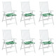 Coussins de chaise lot de 6 motif de feuilles 50x50x3 cm tissu 