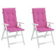 Coussins de chaise de jardin à dossier haut lot de 2 rose tissu 