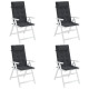 Coussins de chaise à dossier haut lot de 4 tissu oxford - Couleur au choix 