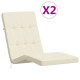 Coussins de chaise longue lot de 2 tissu oxford - Couleur au choix Crème