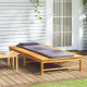 Chaise longue et coussin/oreiller gris foncé bois massif acacia 