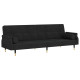 Canapé-lit avec coussins velours - Couleur au choix Noir