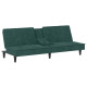 Canapé-lit avec porte-gobelets velours - Couleur au choix Vert-foncé