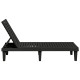 Transat chaise longue bain de soleil lit de jardin terrasse meuble d'extérieur 155 x 58 x 83 cm polypropylène noir helloshop26 02_0012783 