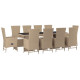 Ensemble à manger de jardin et coussins 11 pcs beige poly rotin 