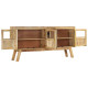 Buffet marron et noir 160x30x76 cm bois massif de manguier 