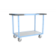 Servante mécano-soudée double poignées plateaux mélaminé 850 x 500 mm 250 kg - Nombre de plateaux et roues au choix 2|Thermoplastique