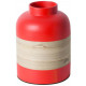 Pot décoratif en bambou 22 cm - Couleur au choix Rouge