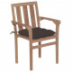 Chaises de jardin bois de teck avec coussins - Couleur des coussins et nombre de chaises au choix Taupe