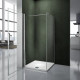 Cabine de douche porte pivotante 76 x 100 verre sécurité et anticalcaire,hauteur 187cm,barre de fixation 90cm 