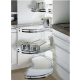 Kit 2 plateaux LEMANS II classic HETTICH - blanc chrome brillant - gauche - antigliss - porte de 600 mm - 9136171 