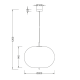 Suspension ovale verre opale 23w ip20 e14 diam 200mm 