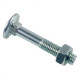 Boulon LENNIE Tête ronde collet carré TRCC - Zingué blanc - Ø12x225 - boite de 12 - BTRCC1222502B 