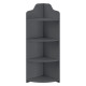 Étagère d'angle de rangement avec 4 surfaces de stockage bois composite 90 x 28 x 28 cm gris foncé 