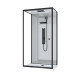 Cabine de douche hydromassante 110x80 receveur bas - fond gris et profilés noir mat - grey style low 