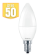 Lot de 50 ampoules led flamme 5w (eq. 35w) e14 3000k