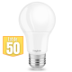 Lot de 50 ampoules led a60 9w (eq. 60w) e27 3000k