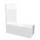 Pare baignoire pivotant 130x75cm verre serigraphie et profile aluminium blanc - vela white 