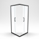 Paroi porte de douche carrée - crush square 90- 90x90x200cm - profile noir mat - verre transparent 6mm 