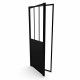 Paroi porte de douche à porte pivotante type atelier - 80x200cm - porte pivotante - profile noir mat - verre transparent 5mm - workshop 80 