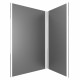 Pack panneaux muraux gris en aluminium avec profilé d'angle et de finition anodise brillant - 90 x 120cm - wall'it grey 90x120 