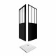 Pack porte pivotante verre trempé 5mm + panneau aluminium composite + receveur blanc 90x90 Aurlane - FAC414 