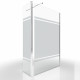 Pack paroi de douche 120x200cm effet miroir et profile chrome + barre de fixation telescopic + volet pivotant freedom 2 mirror 