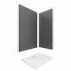 Pack panneaux muraux gris en aluminium avec profilé d'angle et de finition chrome + receveur a poser - 90 x 120cm - wall'it gris 90x120 + whiteness ii 120 Aurlane - PACP007 