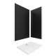 Pack panneaux muraux noir en aluminium avec profilé d'angle et de finition chrome + receveur a poser - 90 x 120cm - wall'it gris 90x120 + whiteness ii 120 Aurlane - PACP008 