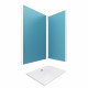 Pack panneaux muraux bleu en aluminium avec profilé d'angle et de finition chrome + receveur a poser - 90 x 120cm - wall'it bleu 90x120 + whiteness ii 120 Aurlane - PACP009 