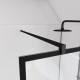 Paroi de douche 120cm + volet pivotant 45cm + barre de fixation noir mat Aurlane - FAC660 