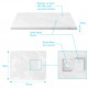 Receveur à poser en matériaux composite SMC – Finition ardoise blanc mat – 80×100 cm – ROCK 2 WHITE Aurlane - FAC694 