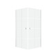 Portes de douche en angle 90x90x190 cm - motifs carrés - Couleur profilés au choix Blanc brillant