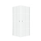 Portes de douche en angle 80x80x190 cm - motifs carrés - Couleur profilés au choix Blanc brillant