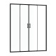 Paroi de douche 2 portes coulissantes 160×200 cm - Verre transparent – Profilé Noir - CRUSH Aurlane - FAC794 