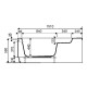 Baignoire d'angle GEBERIT Bastia - 140 x 140 cm - Avec tablier - 4065400000 