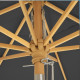 Parasol 3 m ombrelle octogonal protection solaire anti-uv upf50+ mât et baleines en bois inclinable sans socle pour terrasse balcon jardin gris 