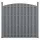 4 pièces de clôture barrière brise vue brise vent bois composite wpc demi-cercle arrondi 185 x 747 cm gris  