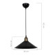 Lustre lampe lumière suspendu suspension en plastique hauteur 62 cm e27 noir / bronze patiné helloshop26 03_0007505 