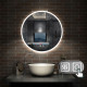Aica ∅70cm  miroir de salle de bain avec anti-buée + 3 couleurs led avec lumière et luminosité réglables rond 