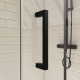 Pack paroi porte de douche serigraphiee - 120x200cm + paroi retour - 90x200 cm - porte coulissante Aurlane - PACF014 