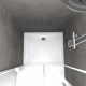 Pack porte de douche coulissante blanc 100x185cm - extensible + receveur 80x100 - whity slide Aurlane - PACF035 