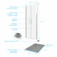 Pack paroi de douche 90x200 cm + receveur de douche a carreler 90x160 recoupable Aurlane - PACF081 