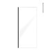 Paroi de douche 90x200cm verre transparent - profilé + barre plafond noire - freedom 2 black 